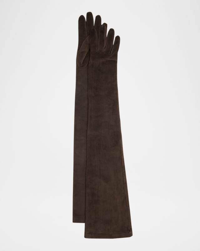 Elongated Suede Gloves
